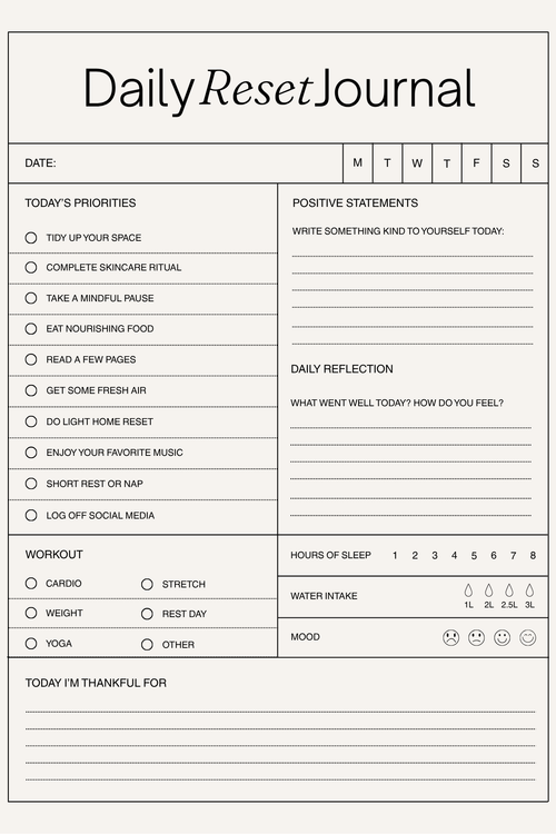 Daily Reset Journal