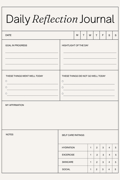Daily Reflection Journal